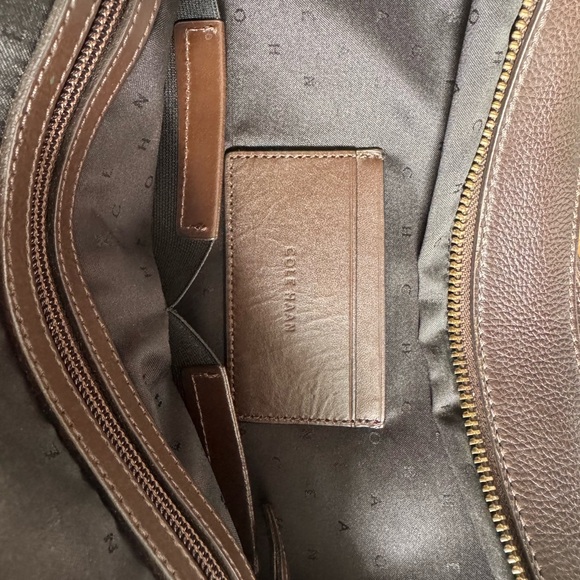 Cole Haan Brown Leather Briefcase / Over the Shoulder Bag - Picture 4 of 5